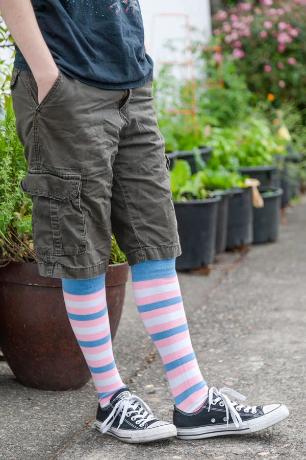 Trans Pride Stripes Knee High Socks - Image 3