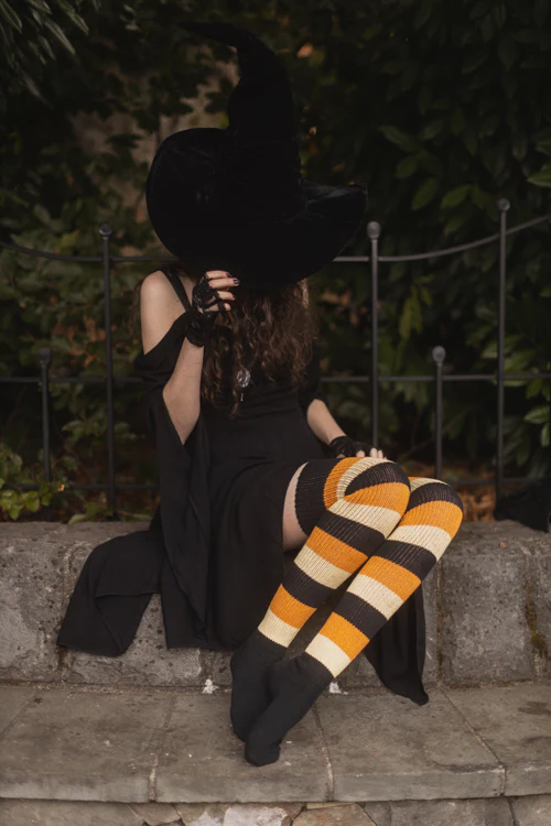 Trick or Treat Stripes Thigh High - Image 2