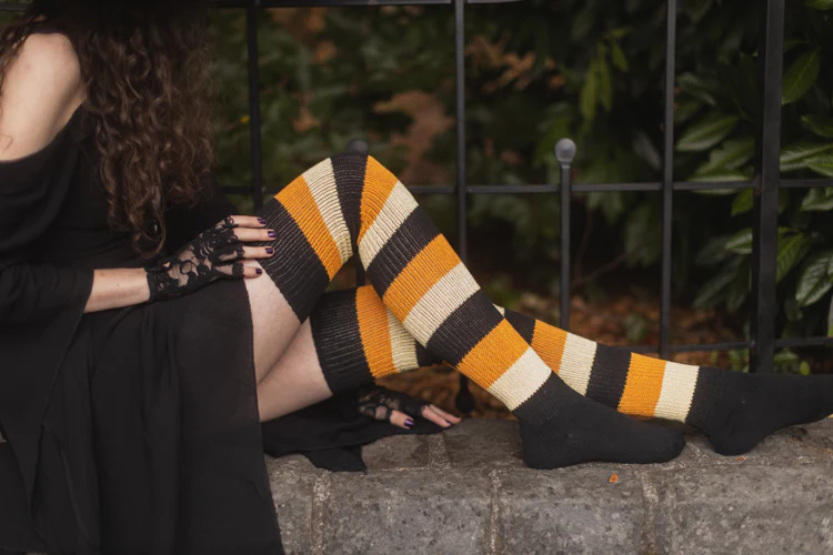 Trick or Treat Stripes Thigh High - Image 5