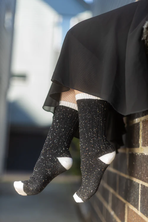 Tweed Knit Crew Socks