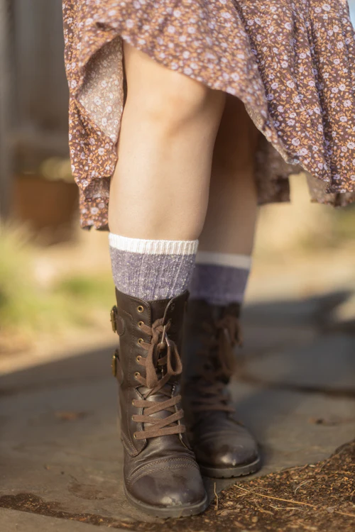 Tweed Knit Crew Socks - Image 10