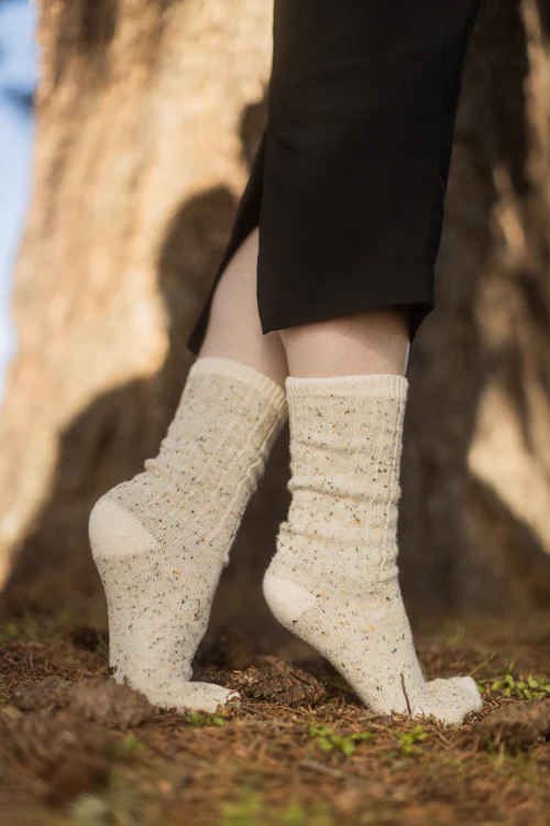 Tweed Knit Crew Socks - Image 16