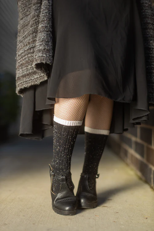 Tweed Knit Crew Socks - Image 3