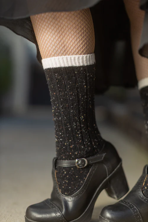 Tweed Knit Crew Socks - Image 6
