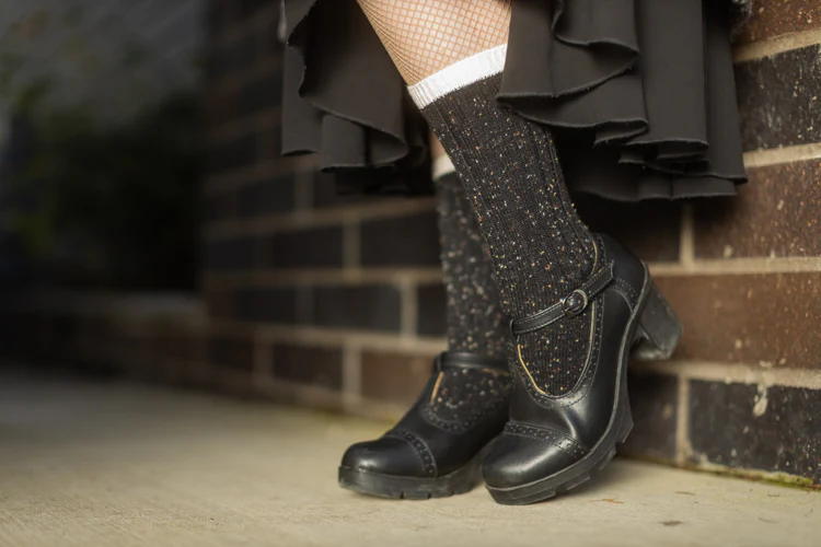 Tweed Knit Crew Socks - Image 7
