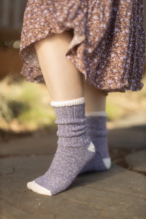Tweed Knit Crew Socks - Image 8