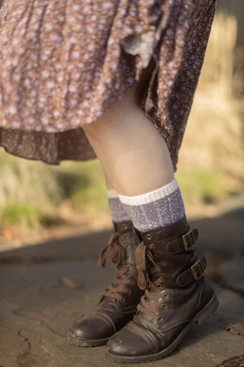 Tweed Knit Crew Socks - Image 9