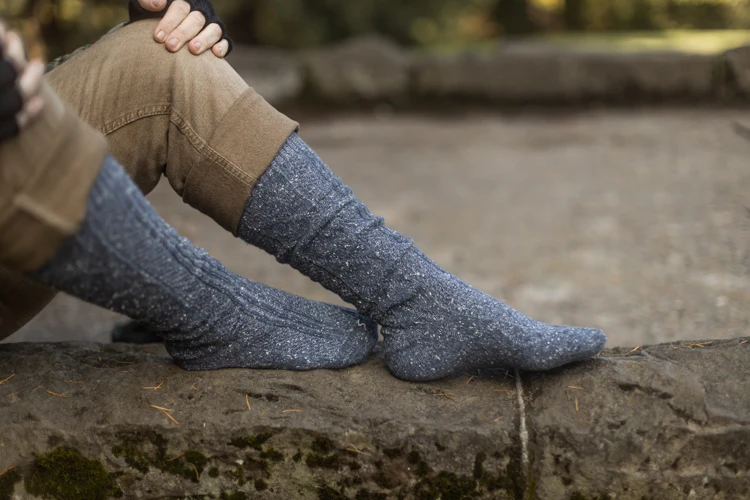 Tweed Knit Diamond Rib Socks - Image 13