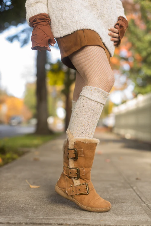 Tweed Knit Diamond Rib Socks - Image 14