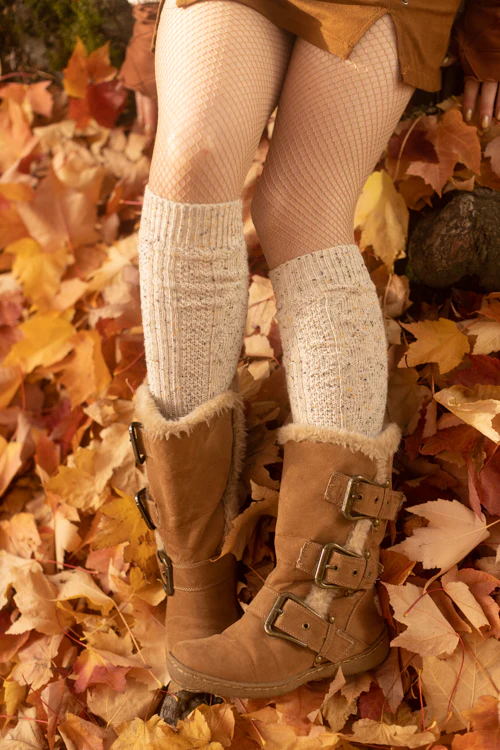 Tweed Knit Diamond Rib Socks - Image 15