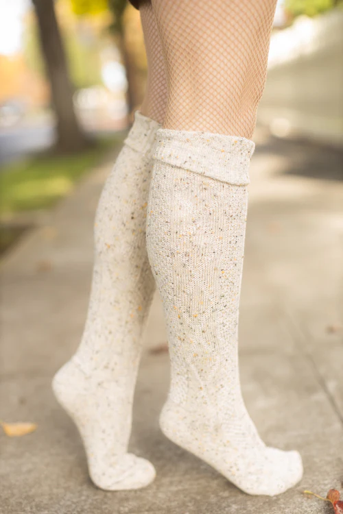 Tweed Knit Diamond Rib Socks - Image 16