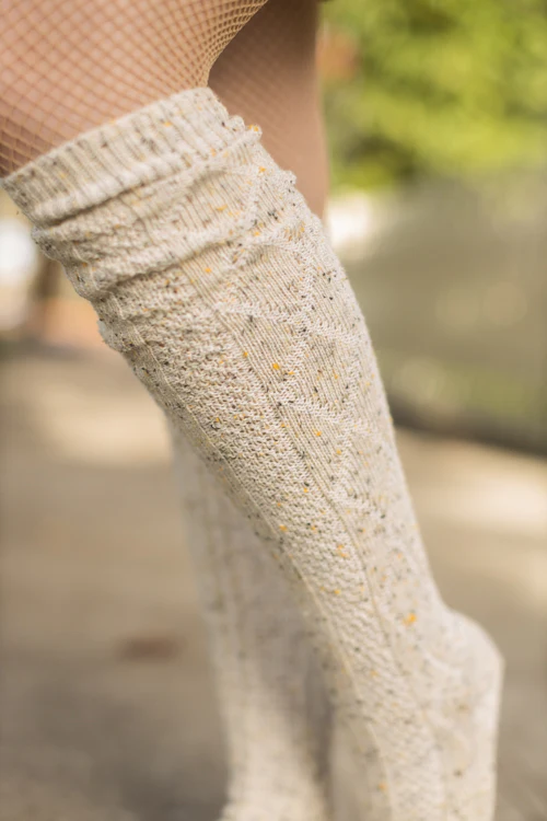 Tweed Knit Diamond Rib Socks - Image 17