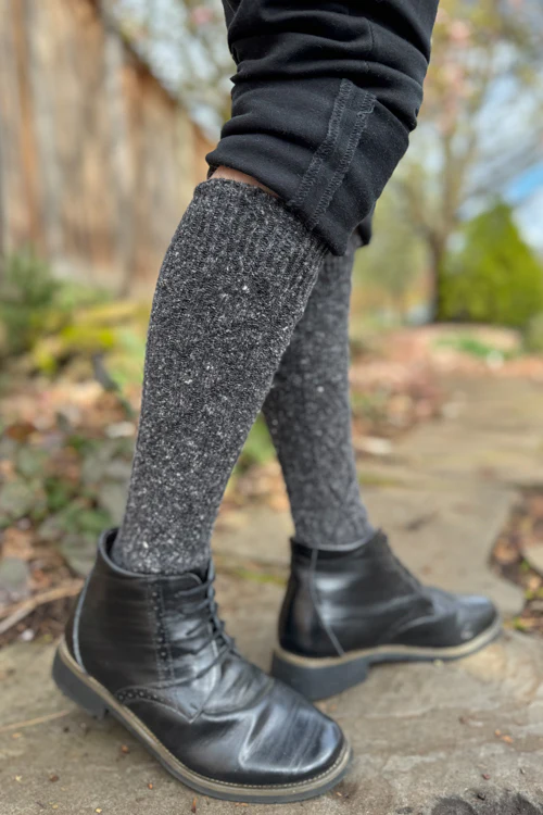 Tweed Knit Diamond Rib Socks - Image 19