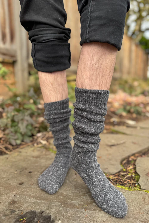 Tweed Knit Diamond Rib Socks - Image 21