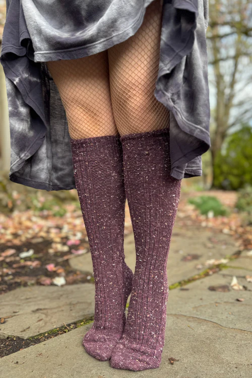 Tweed Knit Diamond Rib Socks - Image 23