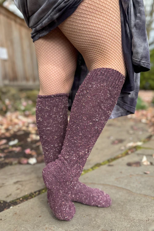 Tweed Knit Diamond Rib Socks - Image 24