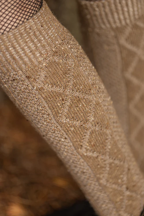 Tweed Knit Diamond Rib Socks - Image 5