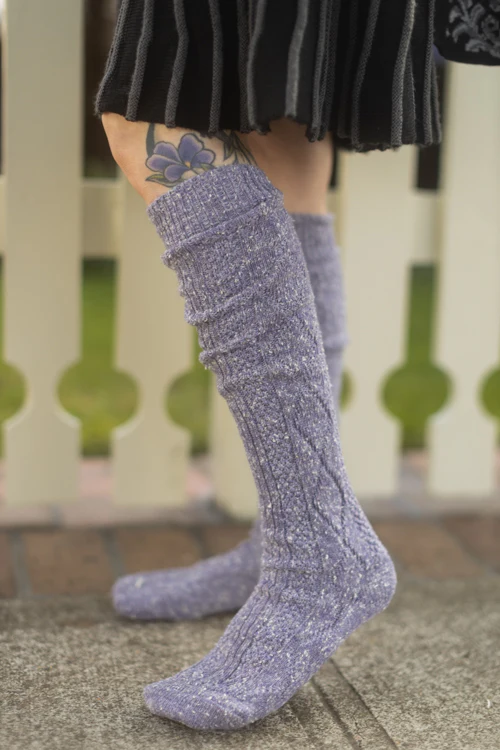 Tweed Knit Diamond Rib Socks - Image 8