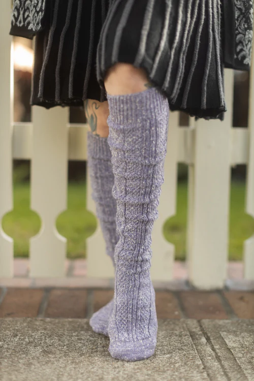 Tweed Knit Diamond Rib Socks - Image 9