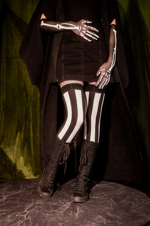 Vertical Striped Opaque Thigh Highs - Image 3