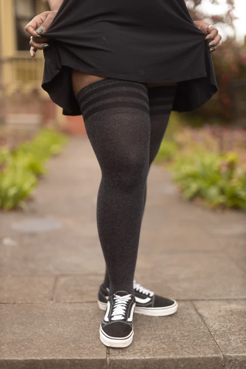XL Foot Cotton Top-Striped Extraordinary Thigh High - Image 10